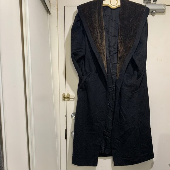 VINTAGE JONATHAN MICHAEL BIG COLLAR DOUBLE BREAST WOOL TRENCH COATS SIZE L - Picture 8 of 16